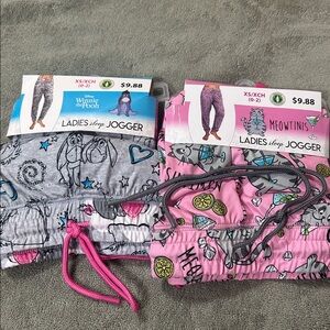 Sleep Joggers Pajama Pants  2 Pairs XS Pooh & Cats NIP